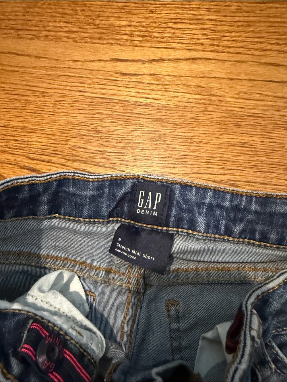 GAP Girls' Medium Blue Rolled-Hem Denim Shorts